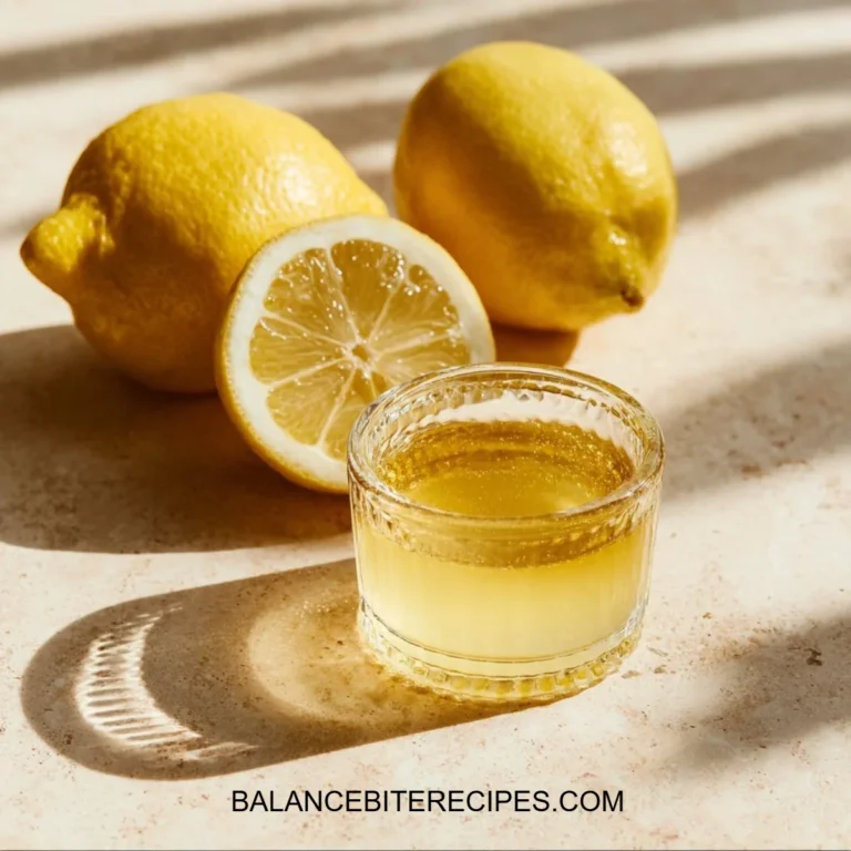 Delicious Lemon Gelatin Tonic served in a glass with lemon slices